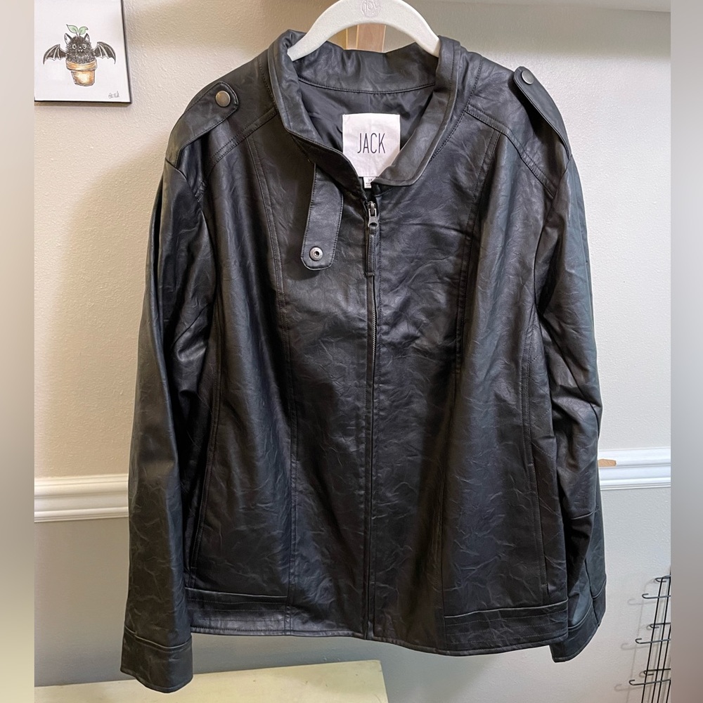 Jack plus size moto leather jacket